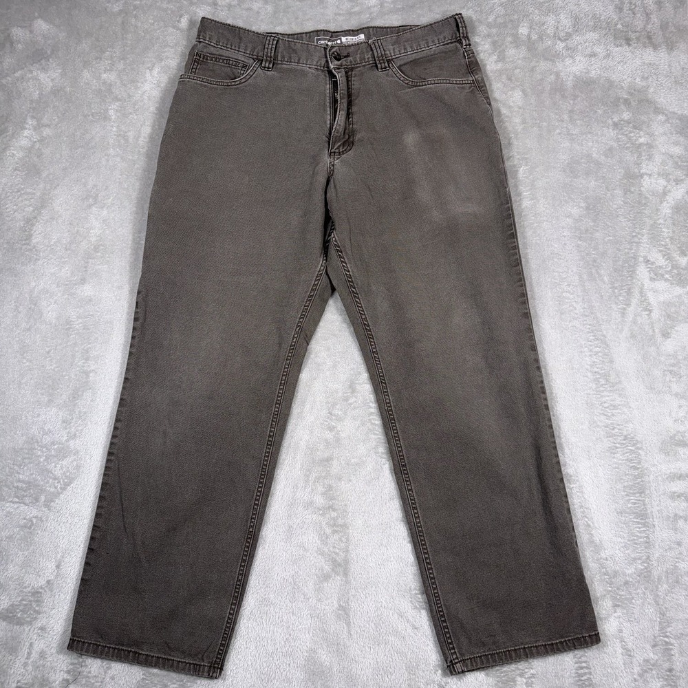 Carhartt Mens Rugged Flex‎ Canvas Relaxed Fit Size 34x28 Vs. Tag 36x30 Brown